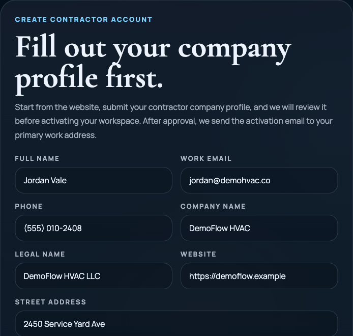 SynapticLYnk contractor access request form screenshot